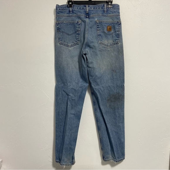 Carhartt Relaxed Fit Denim Work Jeans Heavily STAINED Men's 33x32 - Picture 3 of 10